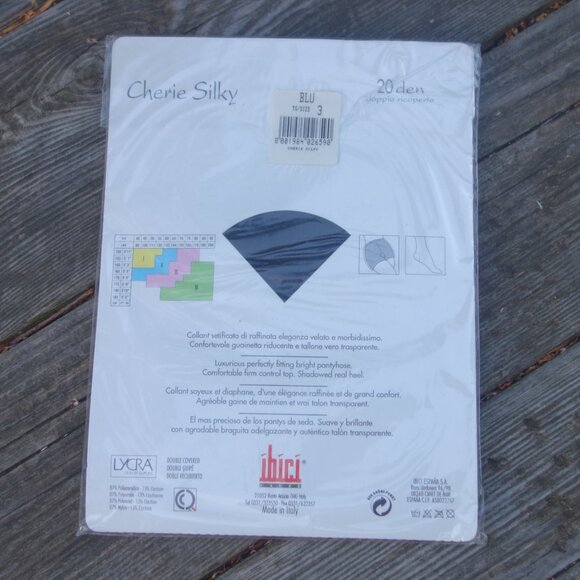 ibici calze Cherie Silky 20 den BLU Size 3 Made in Italy Panty Hose - Picture 4 of 13